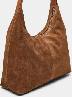 Minimalist suede hobo bag