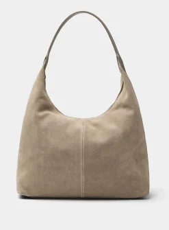 Minimalist suede hobo bag