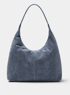 Minimalist suede hobo bag