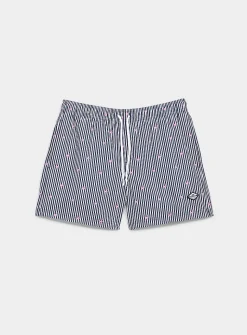 Mini pattern and twin-stripe swim trunk
