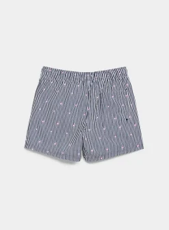 Mini pattern and twin-stripe swim trunk