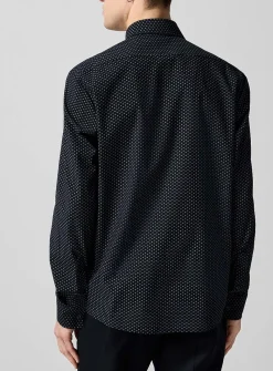 Mini-pattern stretch shirt