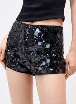 Mixed sequins micro-short