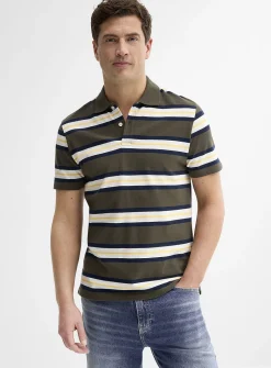 Mixed stripe piqué polo