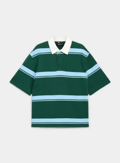 Mixed stripe rugby polo