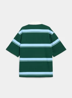 Mixed stripe rugby polo