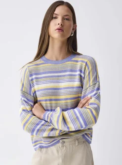Mixed stripes cotton sweater