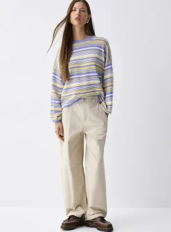 Mixed stripes cotton sweater