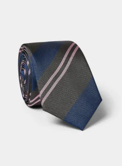 Mixed-stripe slim tie