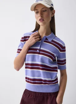Mixed stripes polo shirt