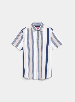 Mixed vertical stripe shirt
