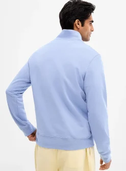 Mock-neck French terry sweatshirt