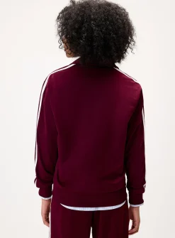 Mock-neck knit track jacket