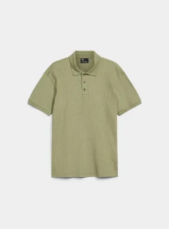Modal-blend ribbed polo