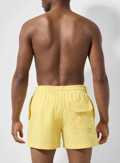 Monochrome stripe seersucker swim short