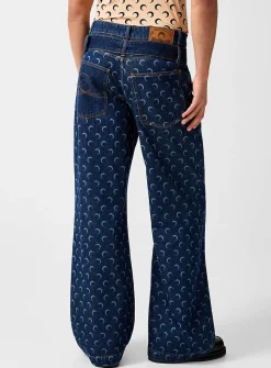 Moon Laser belted wide-leg jeans