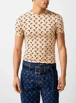 Moon printed second-skin T-shirt