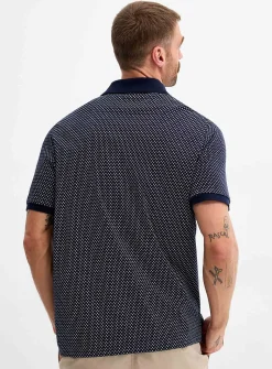 Mosaic mini-pattern jersey polo