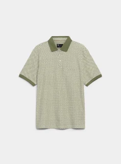 Mosaic pattern liquid cotton polo