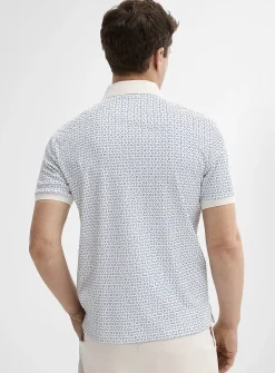 Mosaic pattern liquid cotton polo
