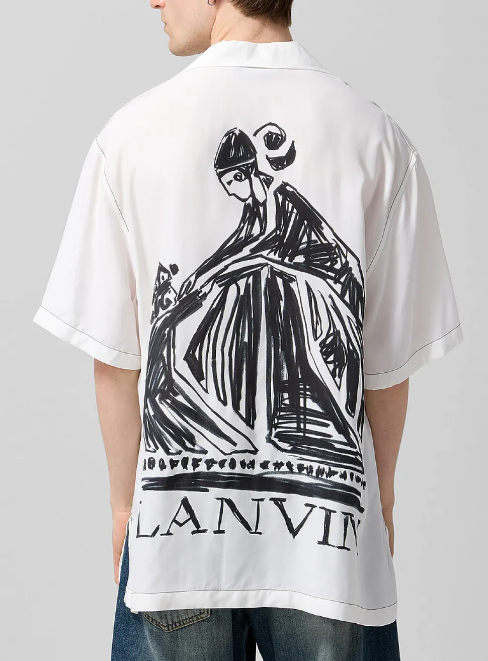 Mother and Child printed back cabana shirt