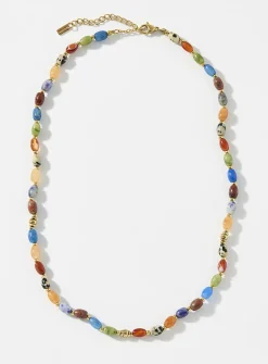 Multicoloured stone necklace