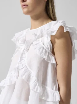 Nalou ruffled cotton voile top