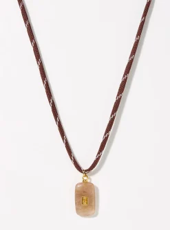 Natural-stone cord necklace