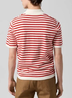 Nautical stripes knit polo