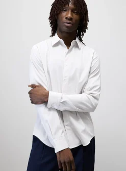 Needle-stripe seersucker shirt