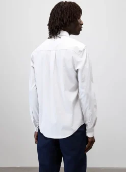 Needle-stripe seersucker shirt