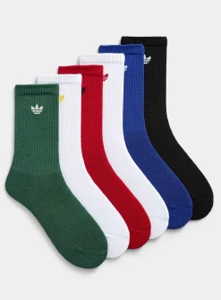 Neutral/colorful ribbed socks