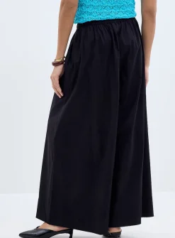 Noelle black poplin culotte