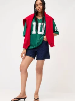 Number loose-fit jersey T-shirt