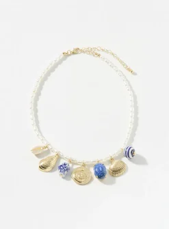 Ocean-charm bead necklace