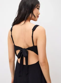 Open-back balconette maxi dress