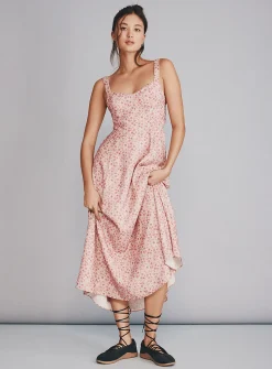 Open-back balconette maxi dress