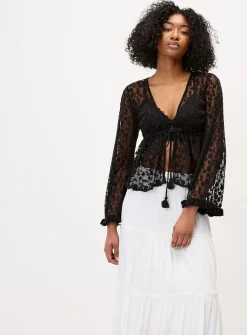 Open lace blouse