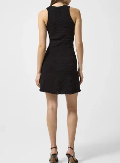 Openwork collar knit minidress