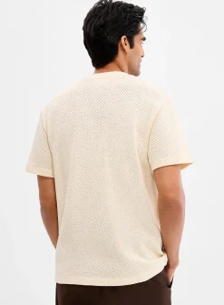 Openwork dot knit T-shirt