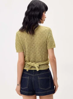 Openwork knit bolero
