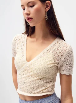 Openwork knit bolero