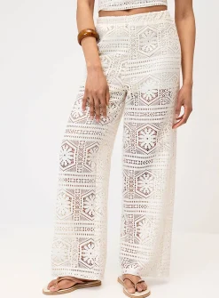Openwork knit pant