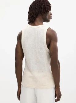 Openwork knit tank