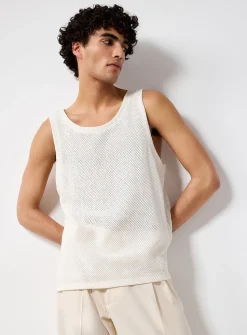 Openwork knit tank