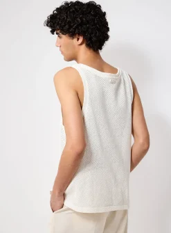 Openwork knit tank