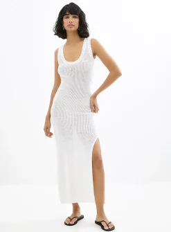 Openwork wave crochet dress
