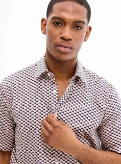Optical geo stretch shirt