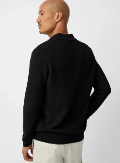 Optical honeycomb knit polo