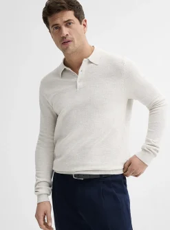 Optical honeycomb knit polo